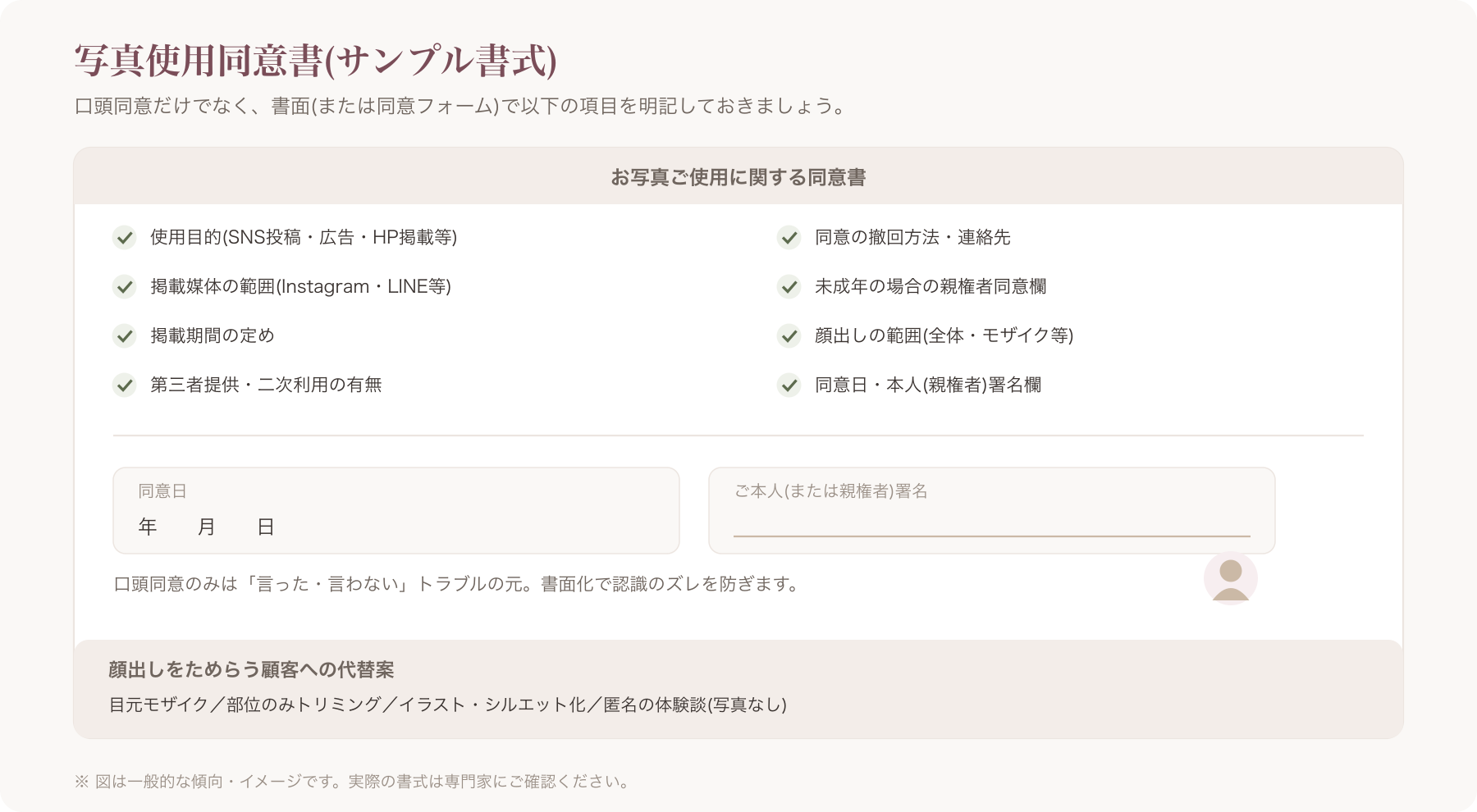 同意書テンプレートのサンプルイメージ