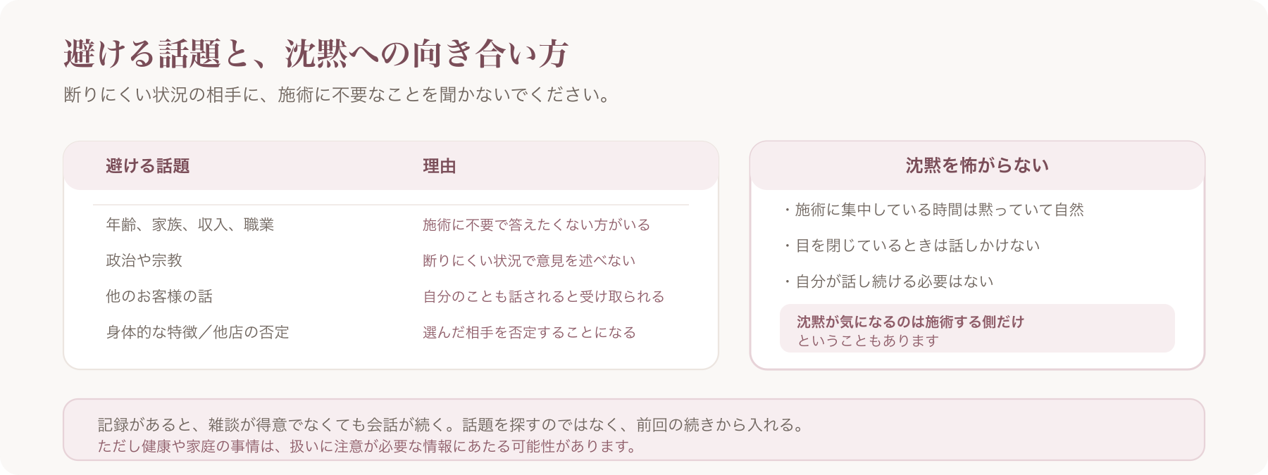 避ける話題と沈黙への向き合い方