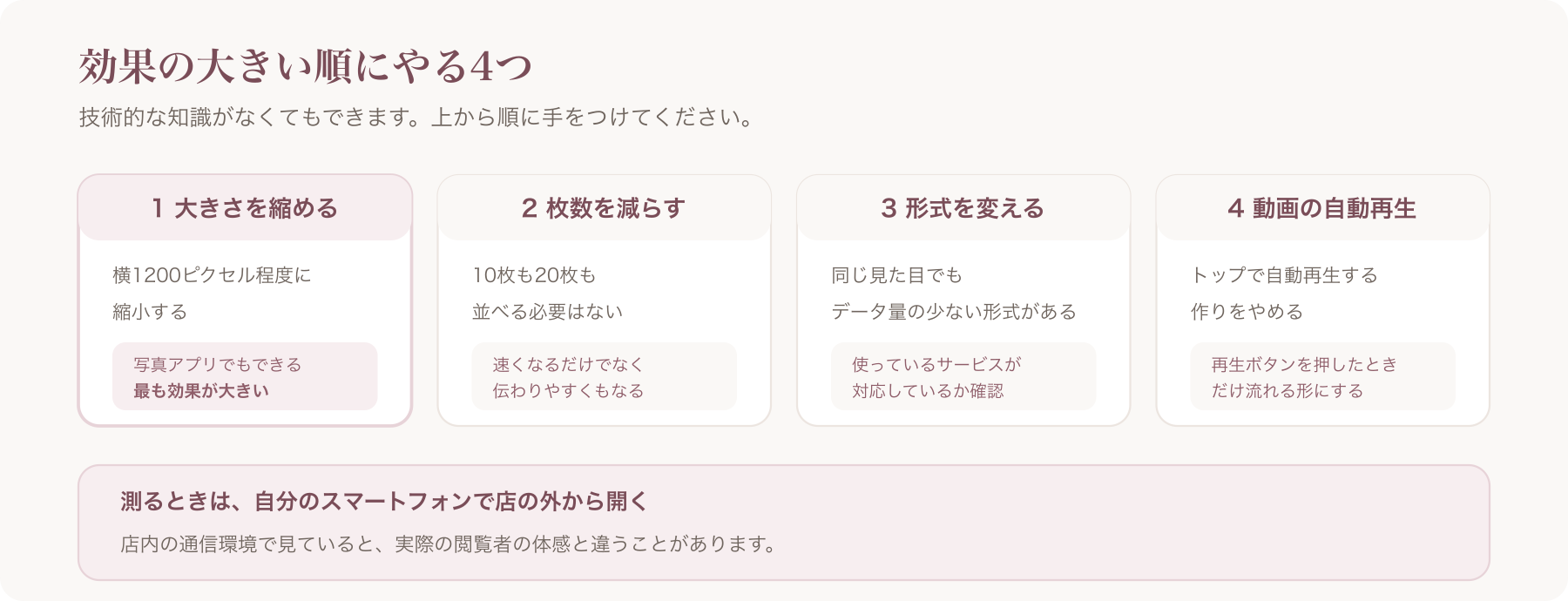 表示を速くする4つの手順